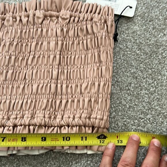 NEW SAYLOR Camel colored faux leather 2pc skirt set Size M NWT - Picture 13 of 15